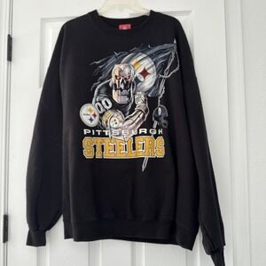 Pittsburgh Steelers NFL Graphic Pullover Sweater Men's 2XL Crewneck Rare 2000s‎
